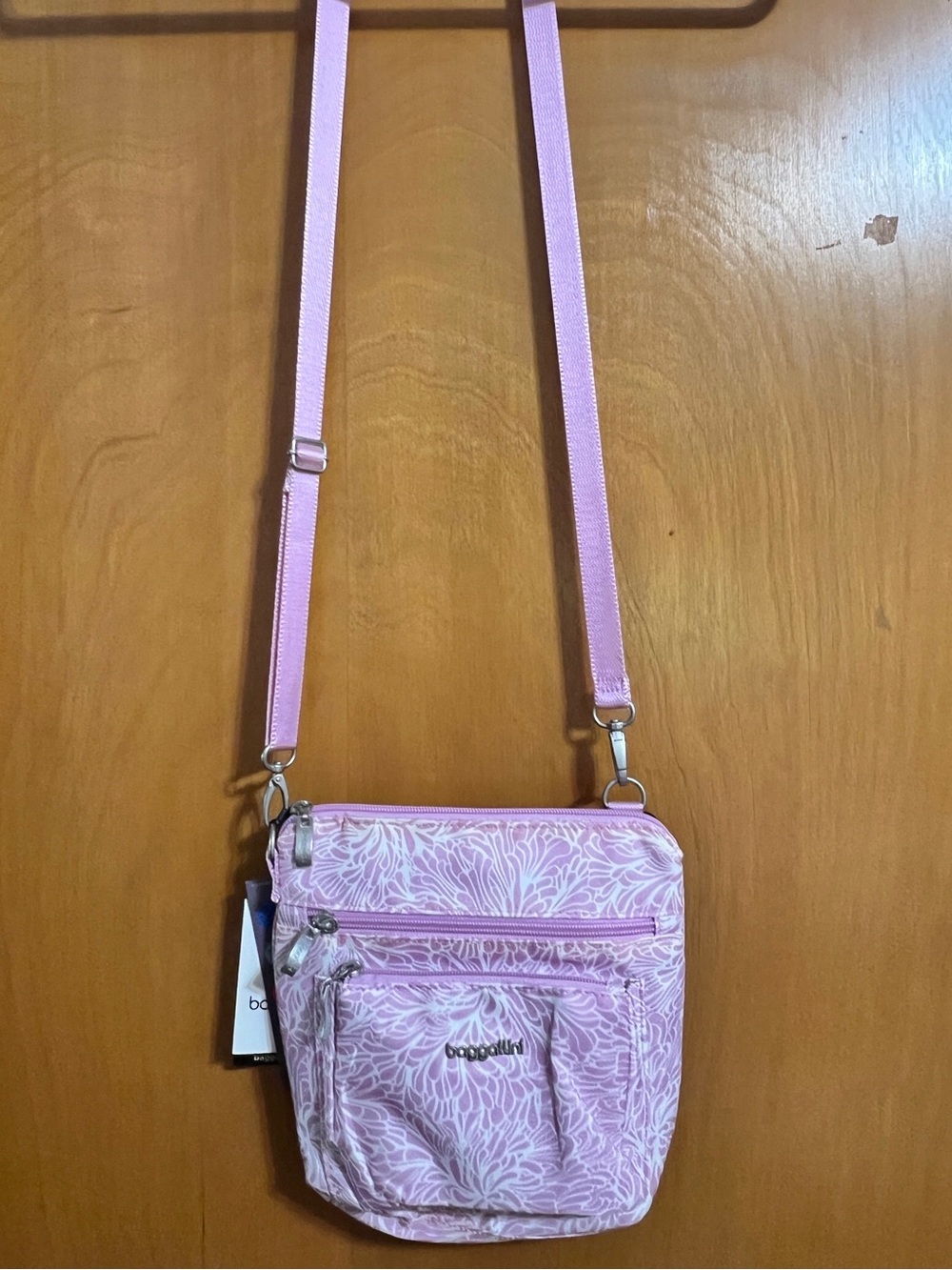 Baggallini Pink Lilac Floral Crossbody Bag